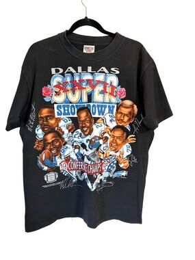 Vintage Dallas Cowboys Super Bowl XXVII Black T-Shirt L 42-44 Oneta Power-T Made
